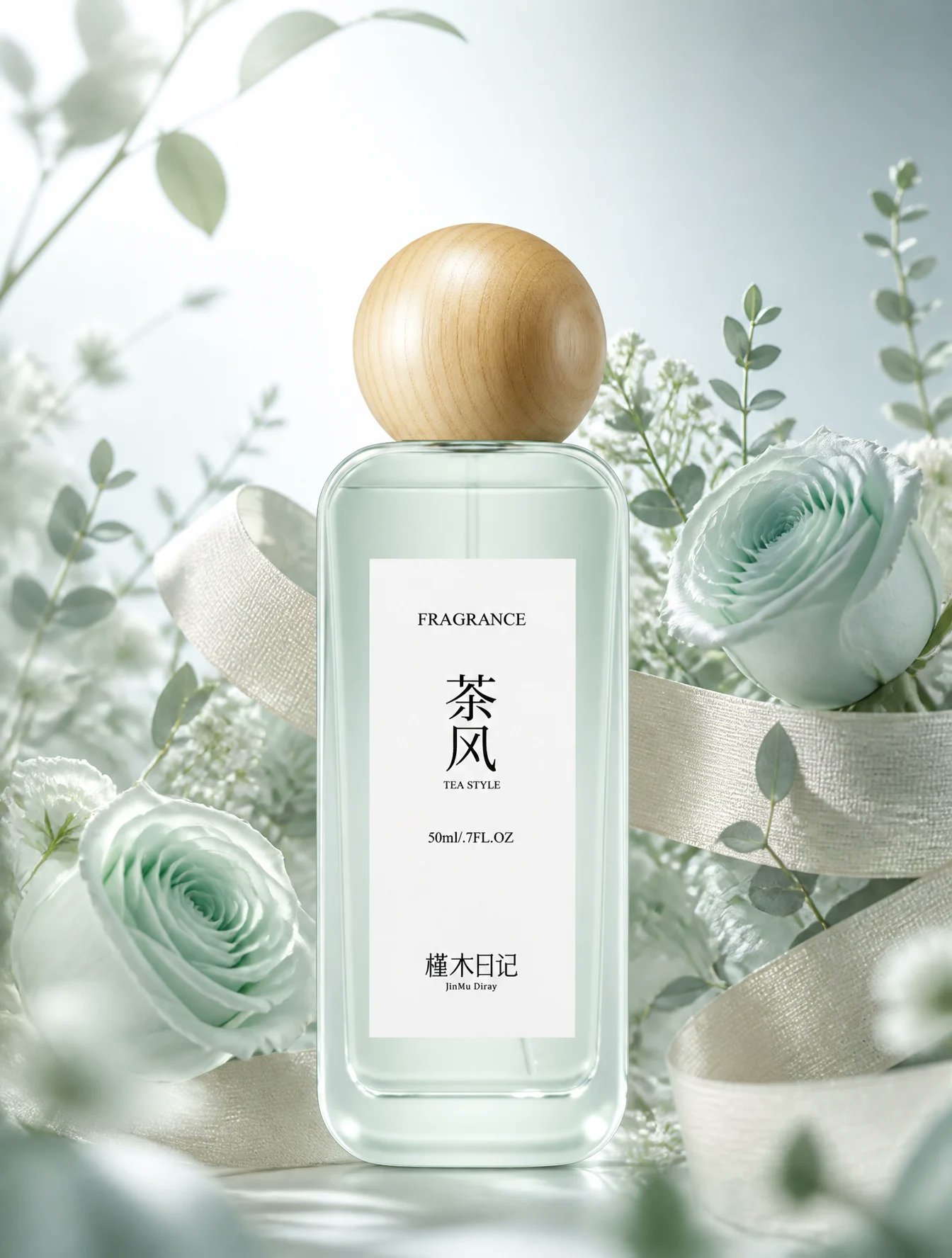AI image generated from the “100%完整保留上传的原图香水瓶的全部原始外观细节” prompt