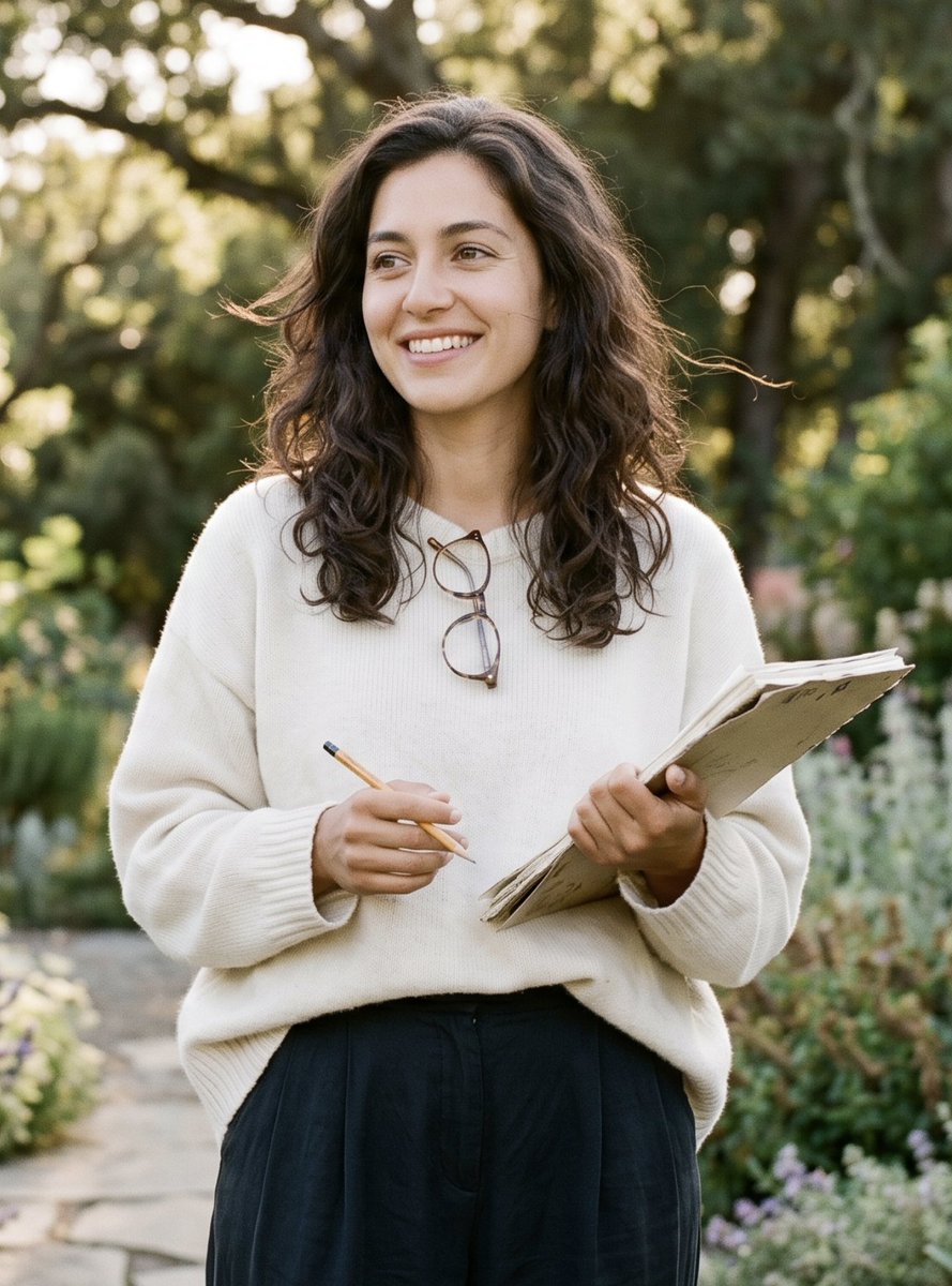 AI image generated from the “Profile / Avatar - Poetic Woman in Garden Portrait” prompt