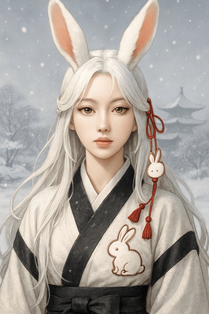 AI image generated from the “Profile / Avatar - Snowy Rabbit Spirit Portrait” prompt
