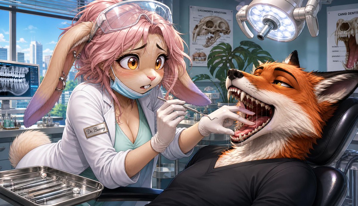 AI image generated from the “Rabbit Dentist Anime Illustration” prompt