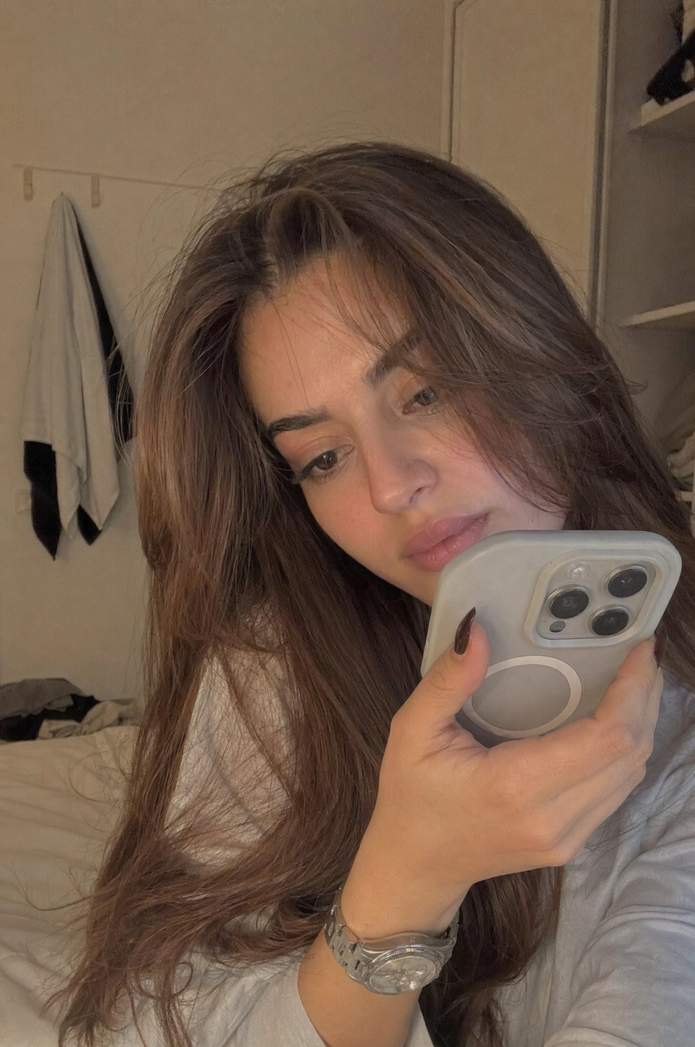 AI image generated from the “Realistic Candid Bedroom Recording Portrait” prompt