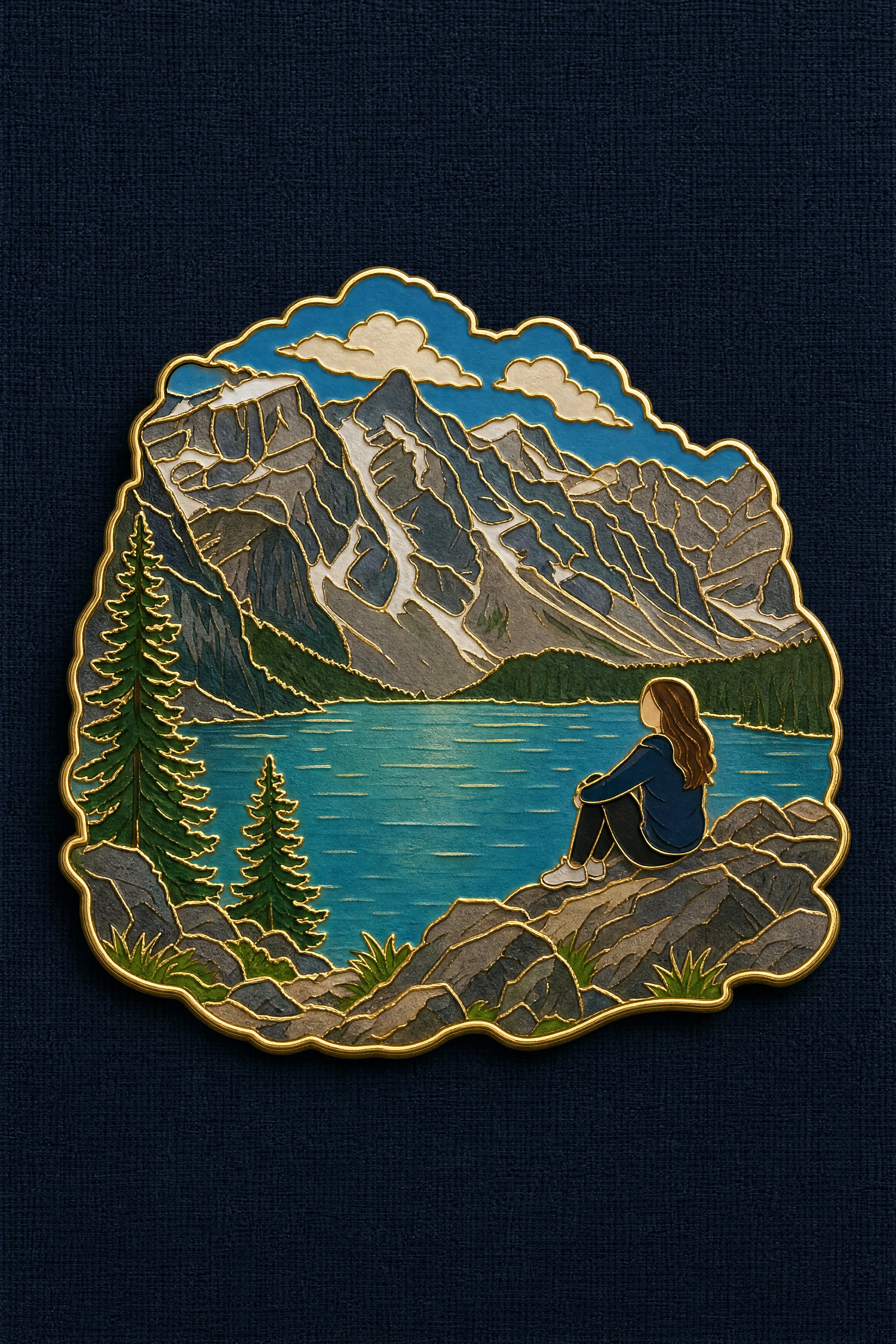 AI image generated from the “Reference photo into a travel souvenir enamel pin badge” prompt