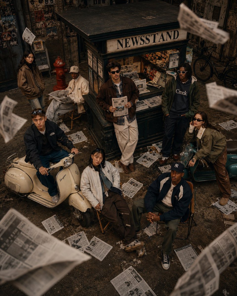 AI image generated from the “Retro Newsstand Fashion Scene” prompt