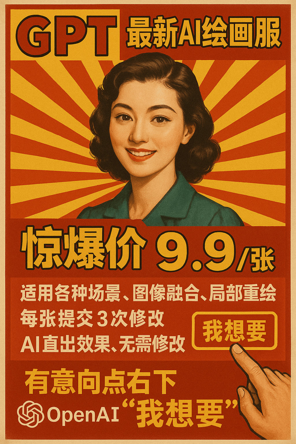 AI image generated from the “Retro Propaganda Poster” prompt