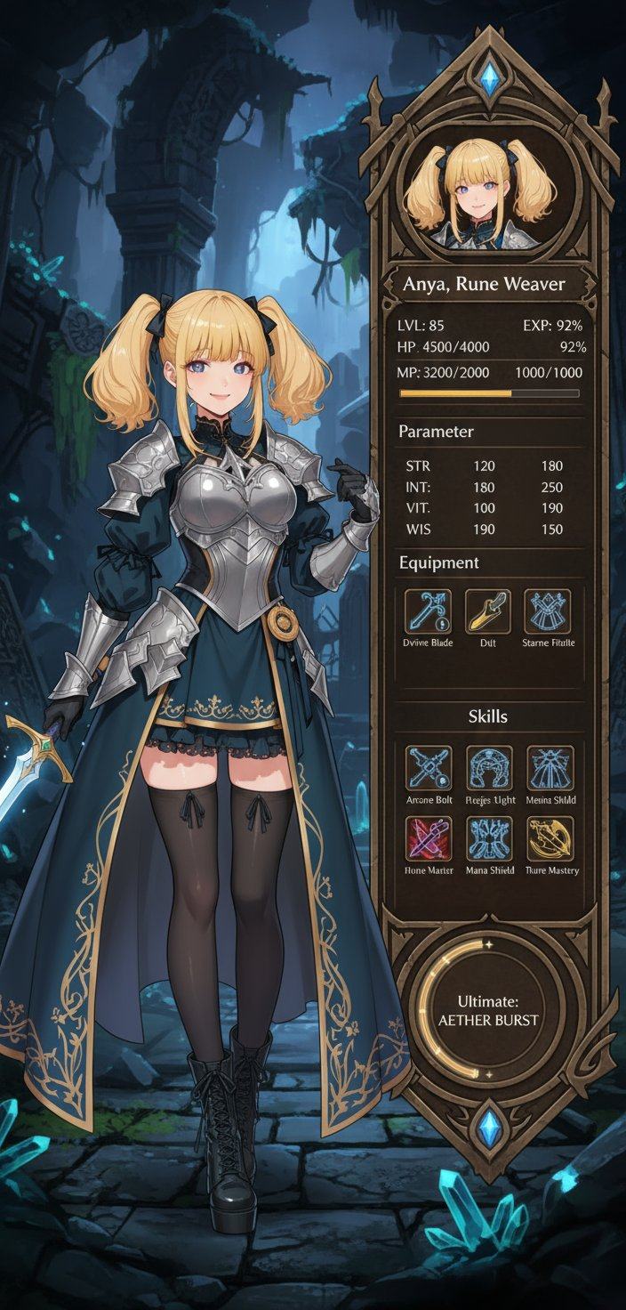 AI image generated from the “RPG Character Status UI” prompt