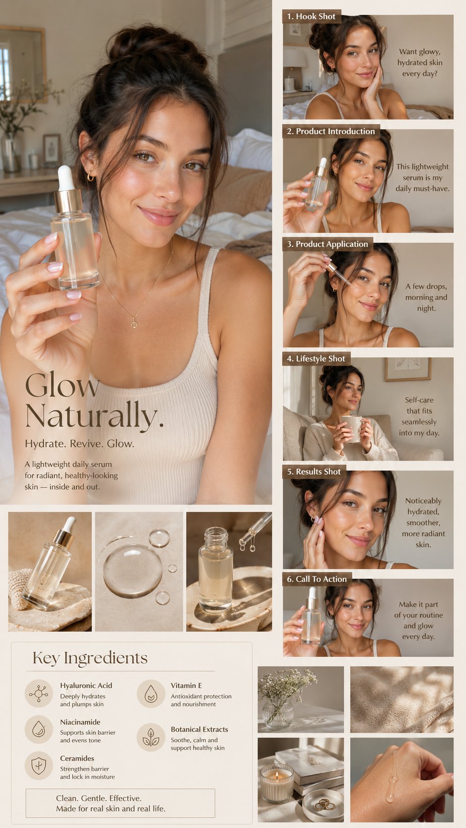 AI image generated from the “Skincare UGC Storyboard Board” prompt