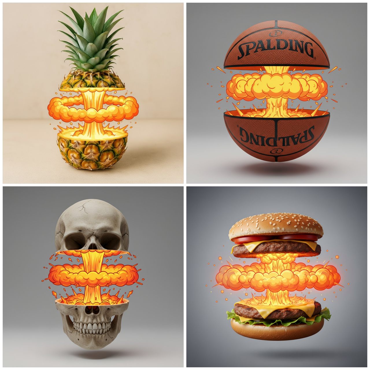 AI image generated from the “Slice Object with Cartoon Explosion Effect” prompt