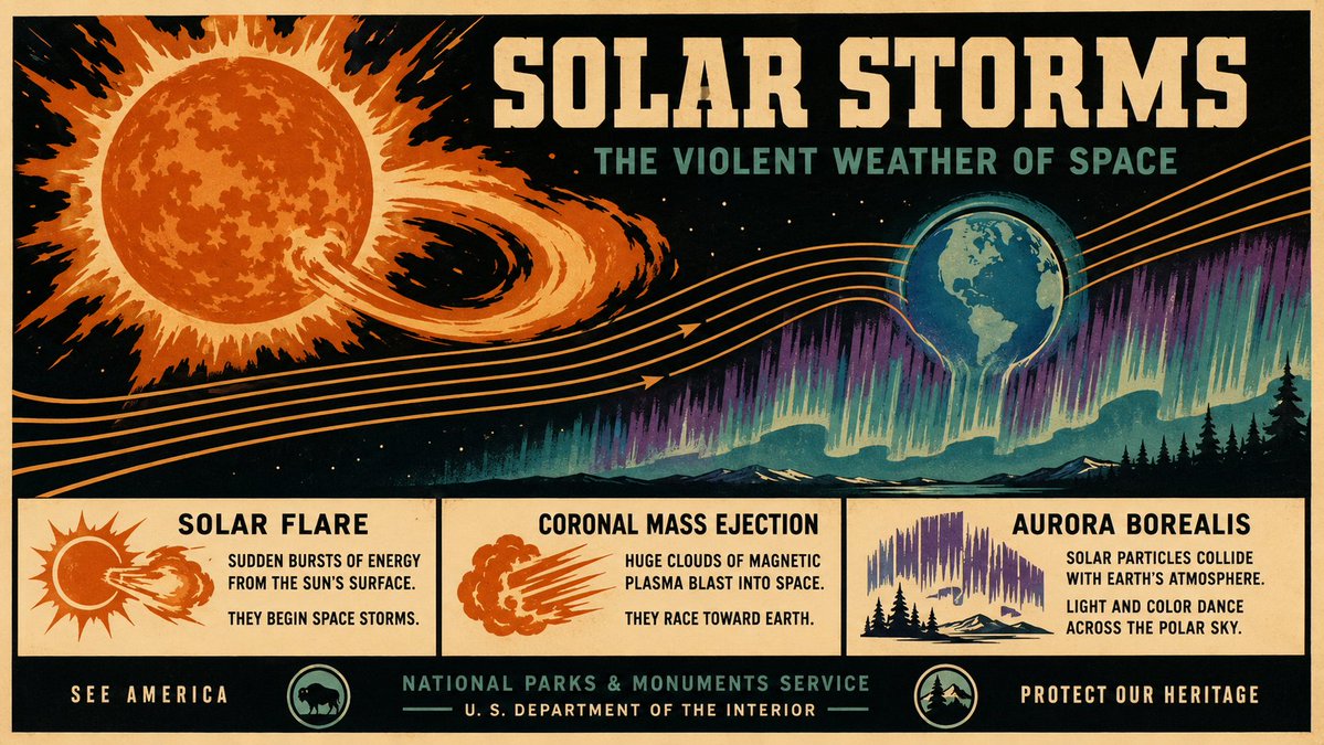 AI image generated from the “Solar Storm WPA Poster” prompt