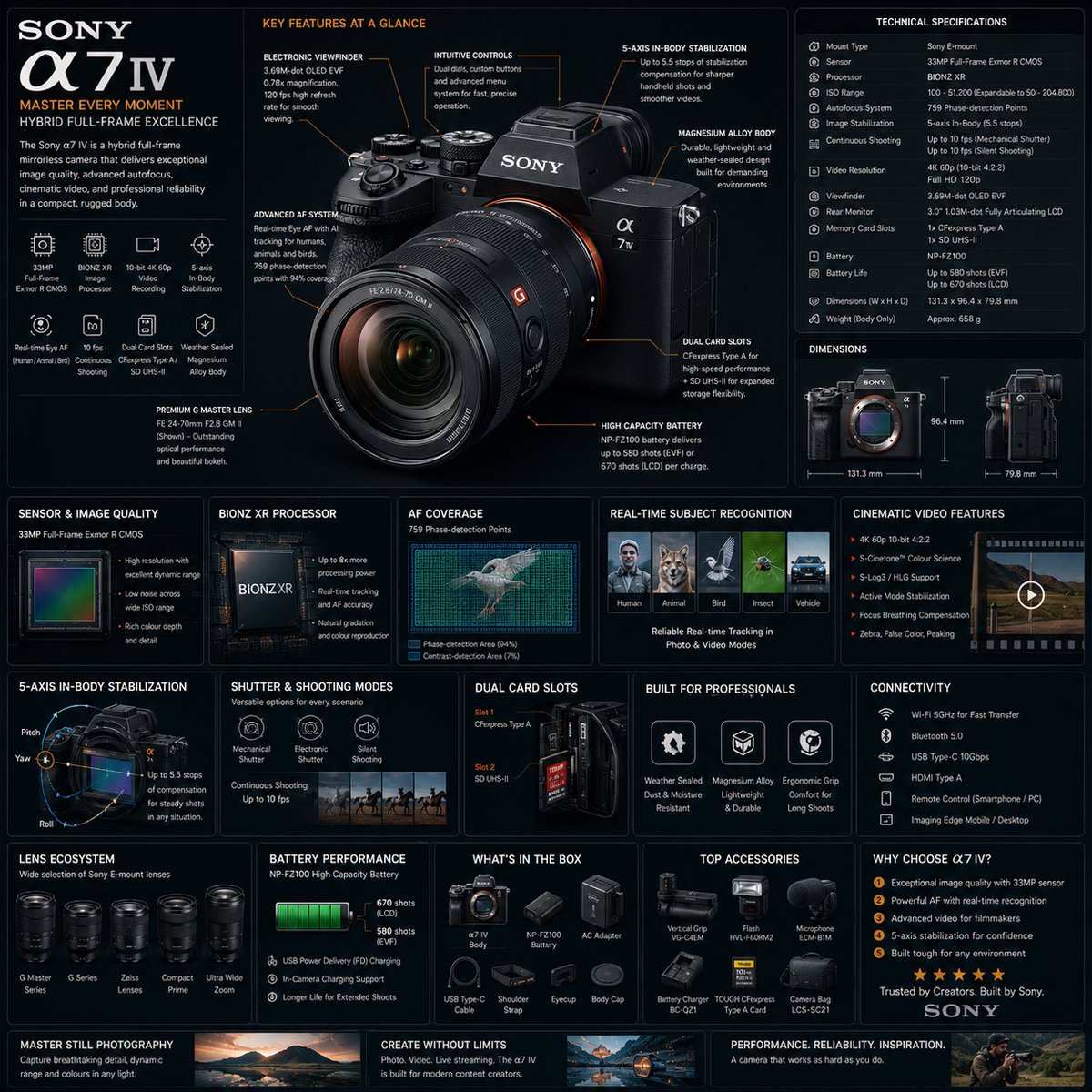 AI image generated from the “Sony Camera Reference Infographic” prompt