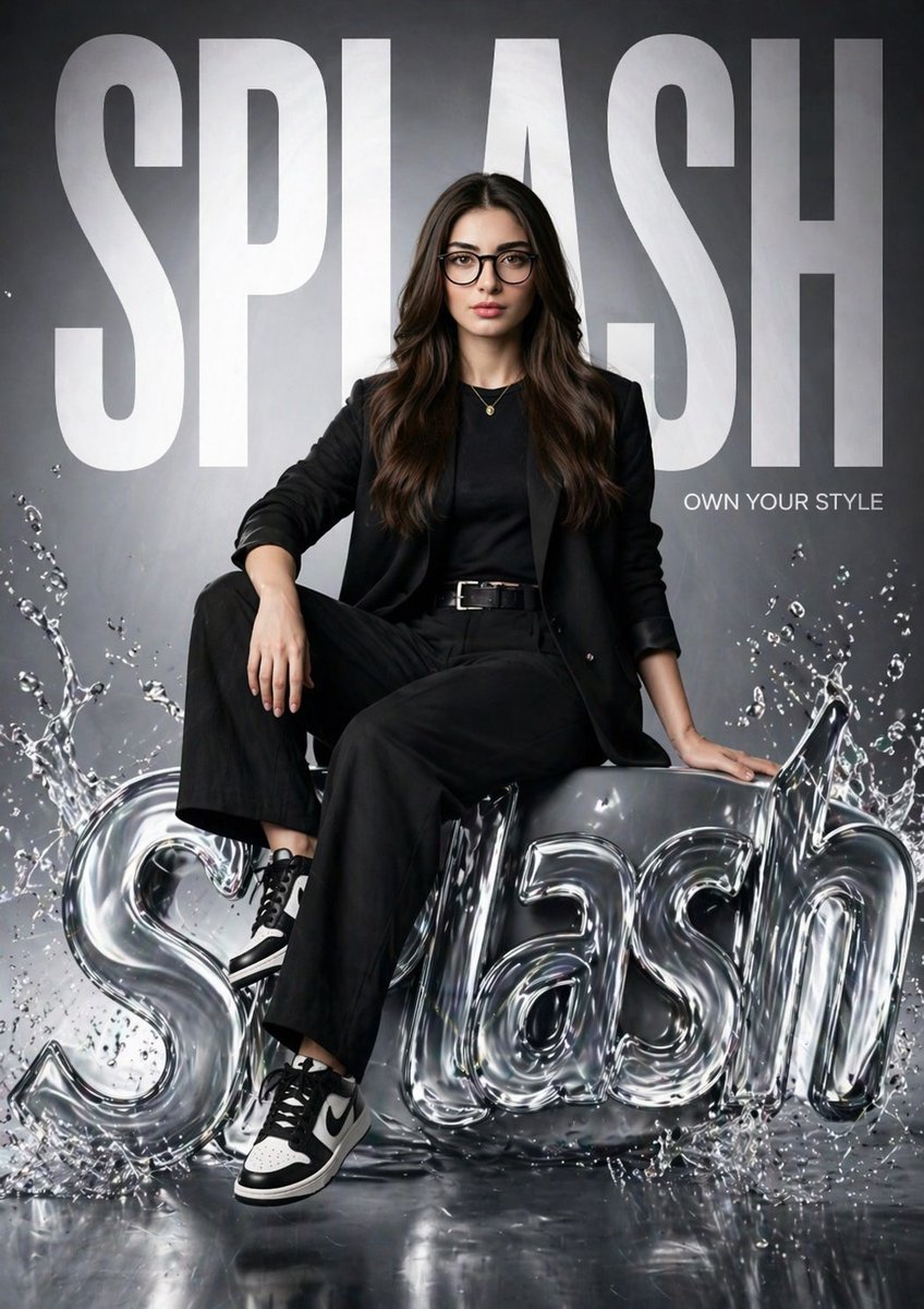 AI image generated from the “SPLASH Liquid Logo Fashion Poster” prompt