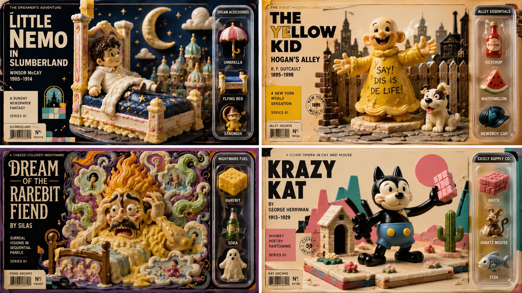 AI image generated from the “SQL Collectible Toy Packaging Grid” prompt