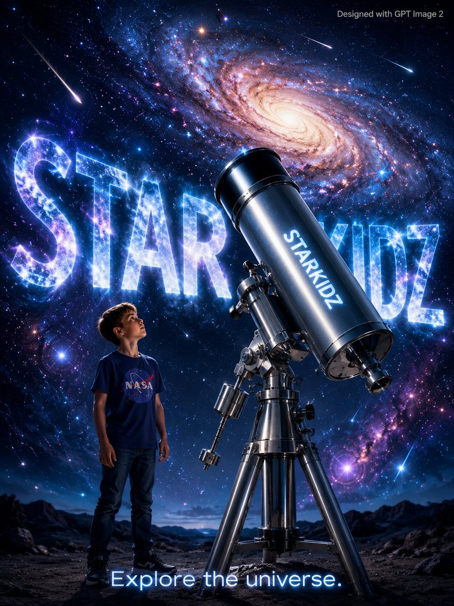 AI image generated from the “STARKIDZ Cosmic Telescope Ad” prompt