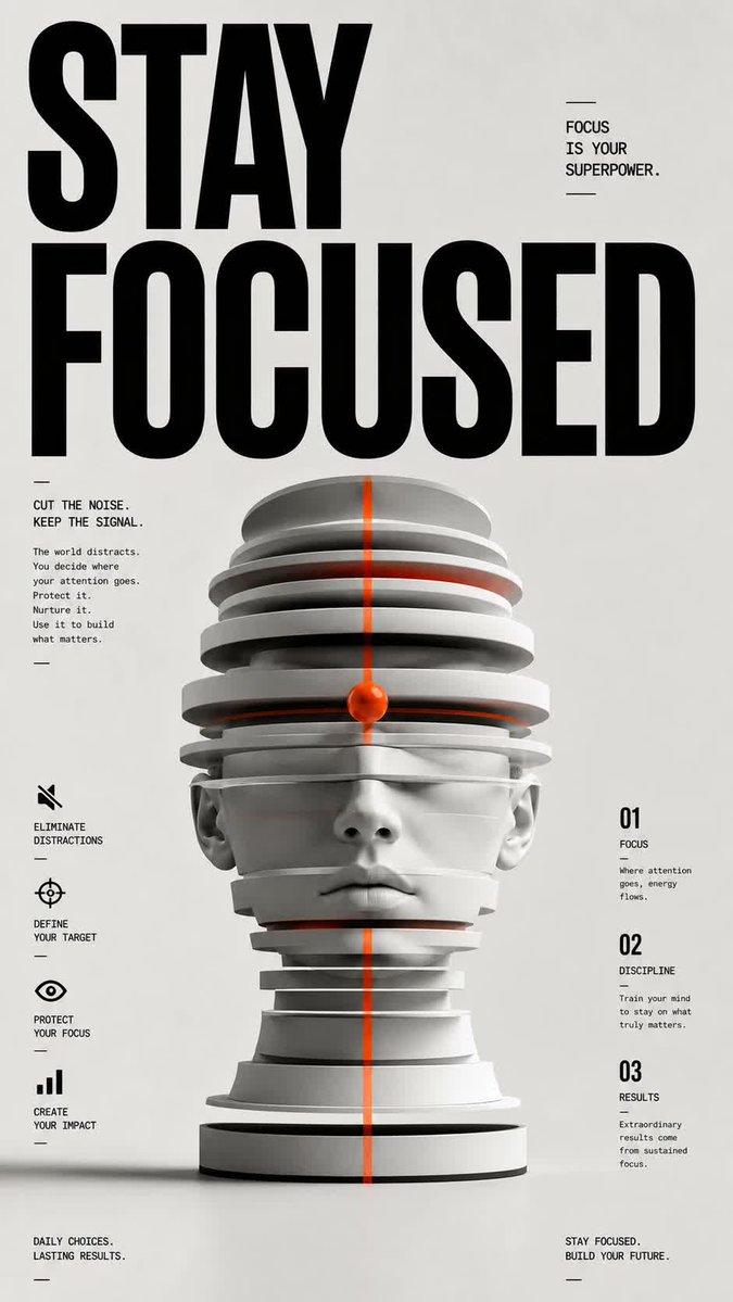 AI image generated from the “Stay Focused Editorial Poster” prompt