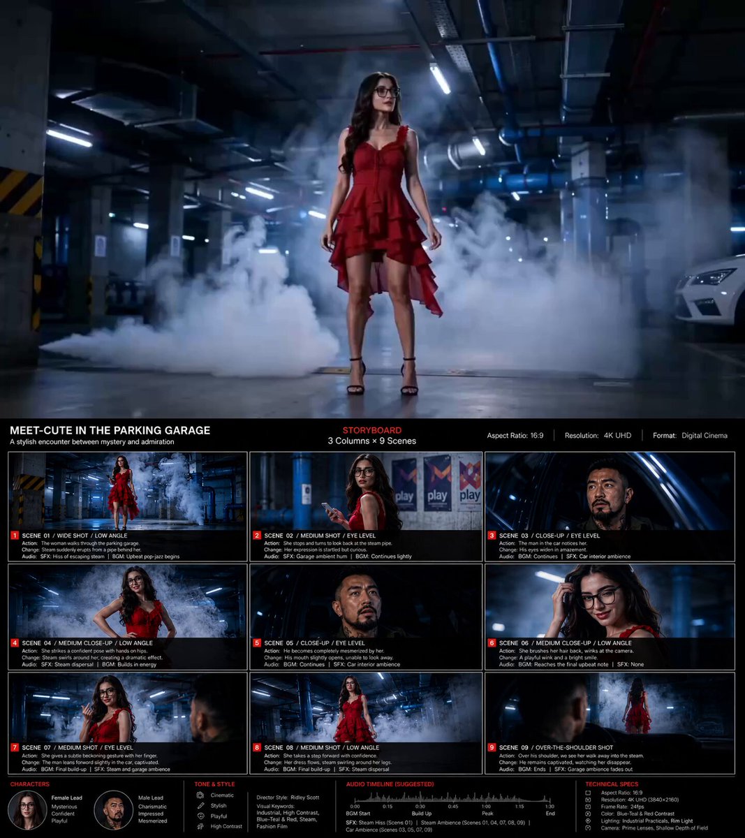 AI image generated from the “Storyboard Grid Template” prompt