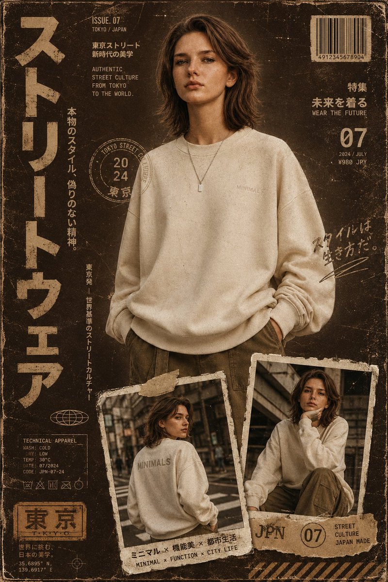 AI image generated from the “Streetwear Magazine Cover Portrait” prompt