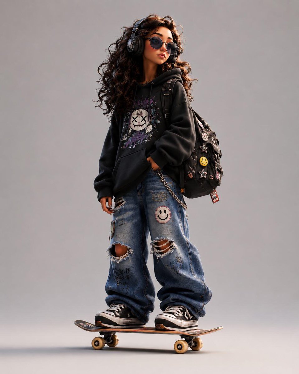 AI image generated from the “Stylized 3D Skater Character” prompt