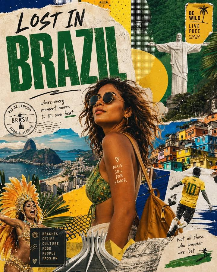 AI image generated from the “Stylized travel poster / graphic collage for” prompt