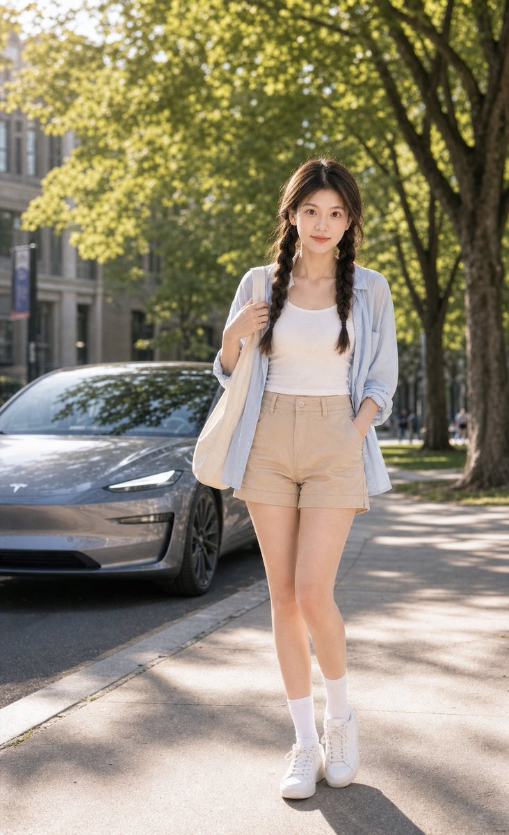 AI image generated from the “Summer Campus Tesla Lifestyle Poster” prompt