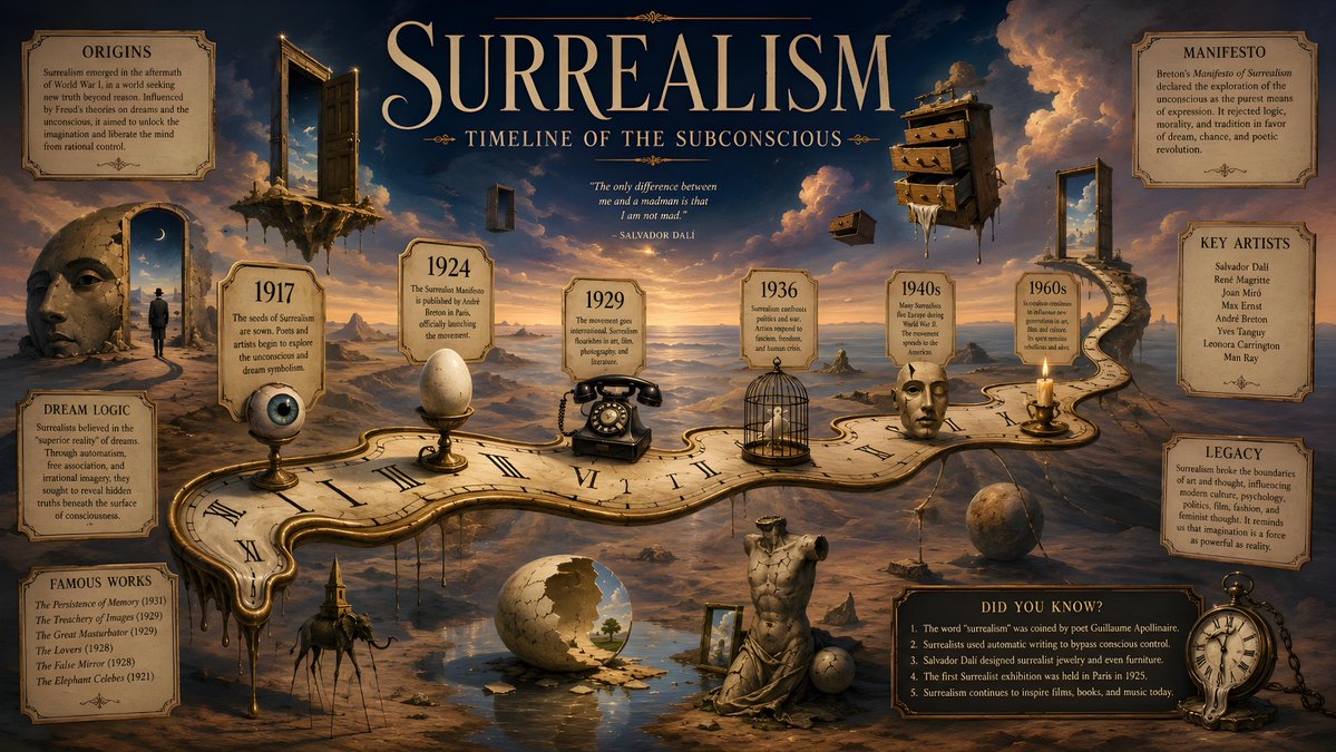 AI image generated from the “Surrealism History Timeline” prompt