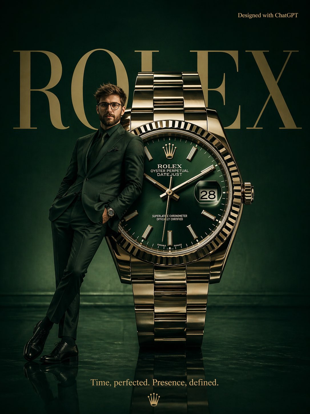 AI image generated from the “Surrealist Rolex Luxury Watch Fashion Poster” prompt