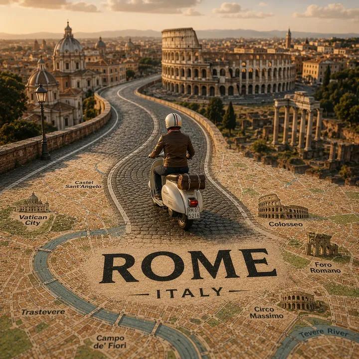 AI image generated from the “Tilt-Shift City Map Travel Poster” prompt