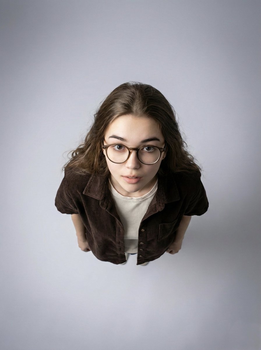 AI image generated from the “Top-Down Aerial Studio Portrait” prompt