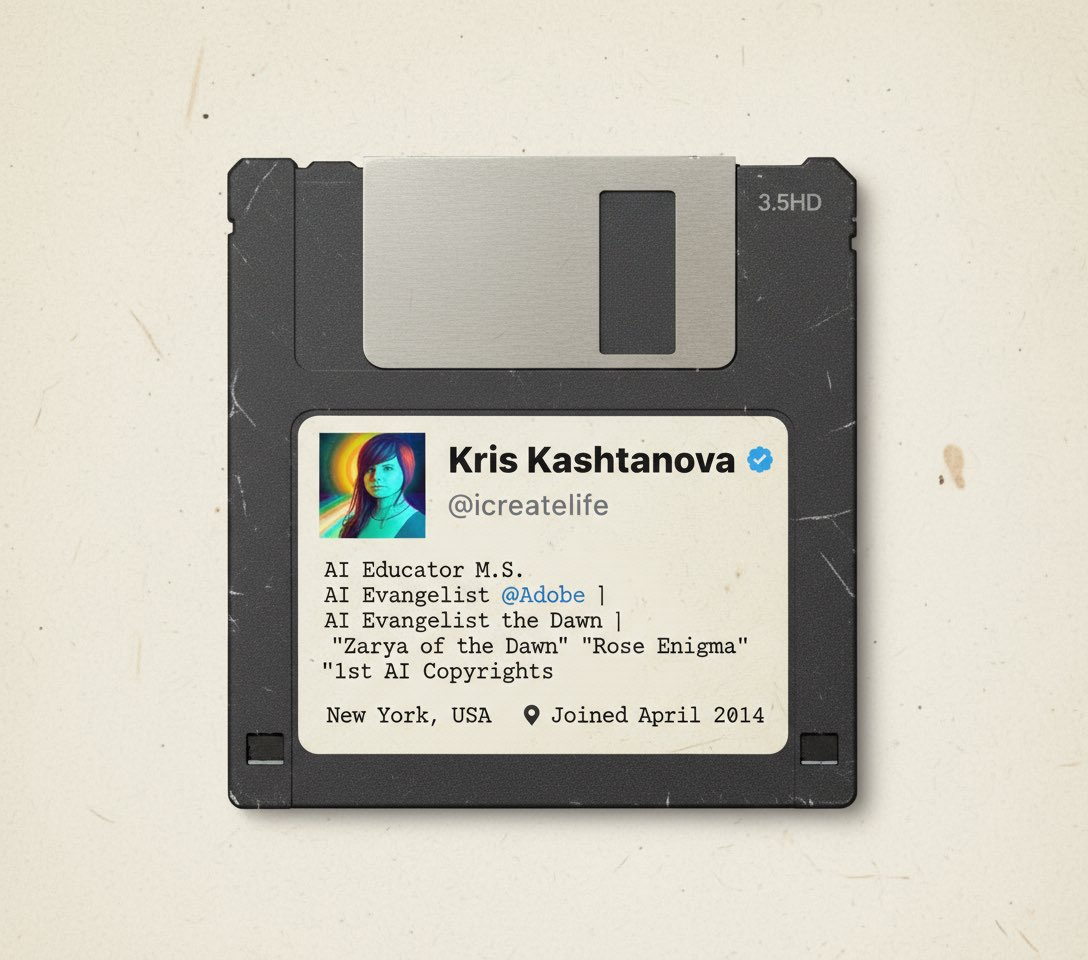 AI image generated from the “Turn X Account into Floppy Disk” prompt