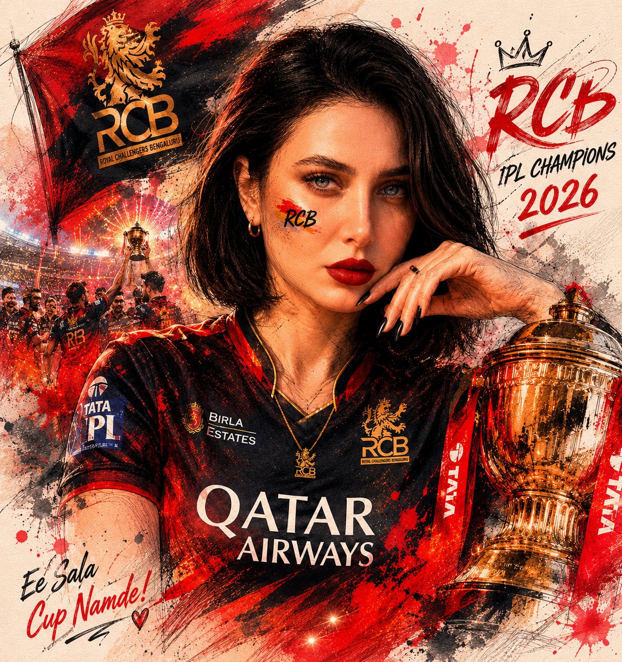 AI image generated from the “Ultra-detailed mixed-media sports poster featuring the SAME” prompt