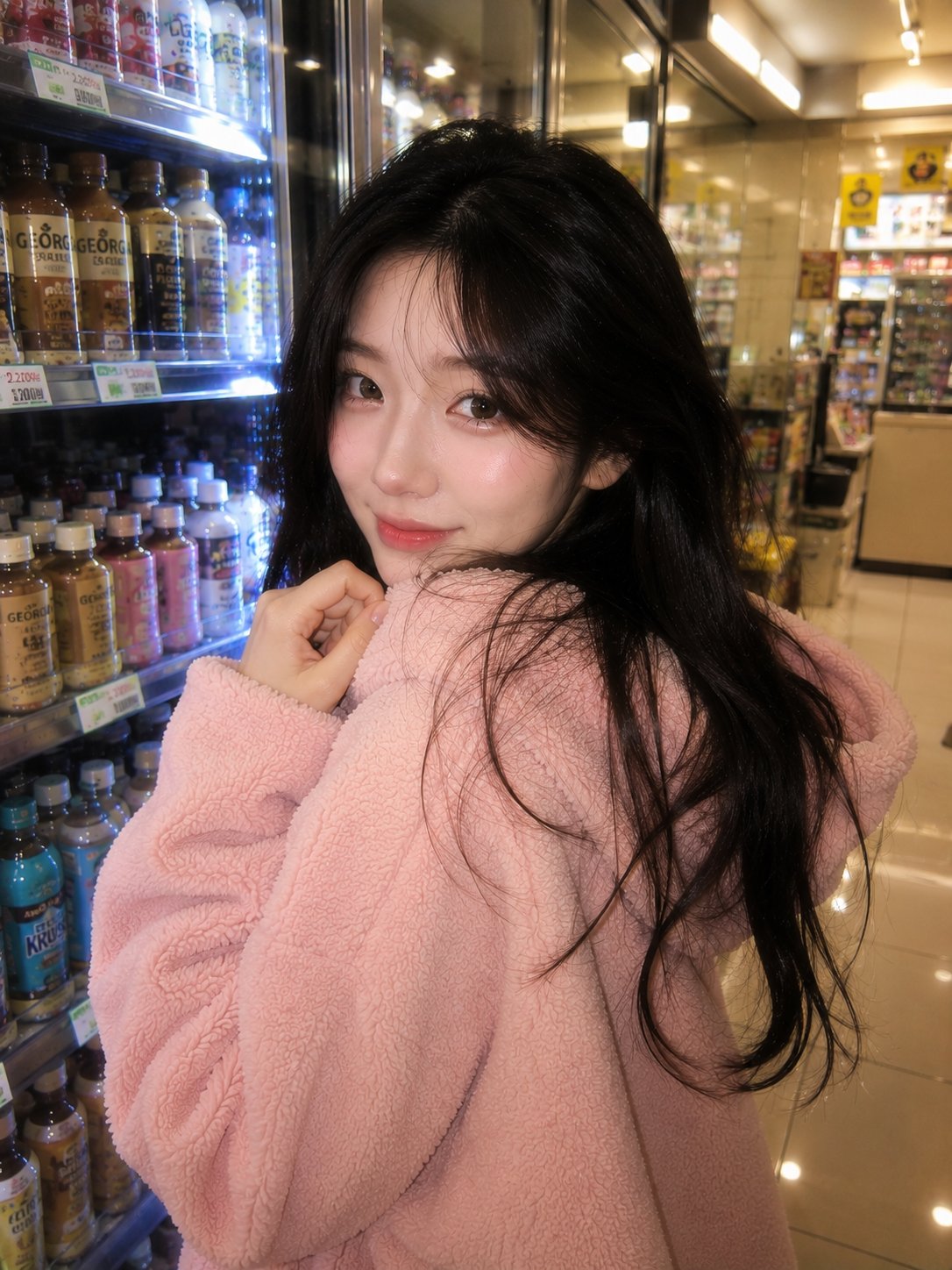 AI image generated from the “Ultra-realistic cozy Korean convenience store portrait of a” prompt