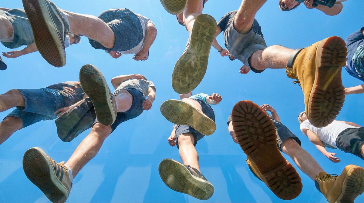 AI image generated from the “Under-Glass Worms-Eye Crowd Shot” prompt