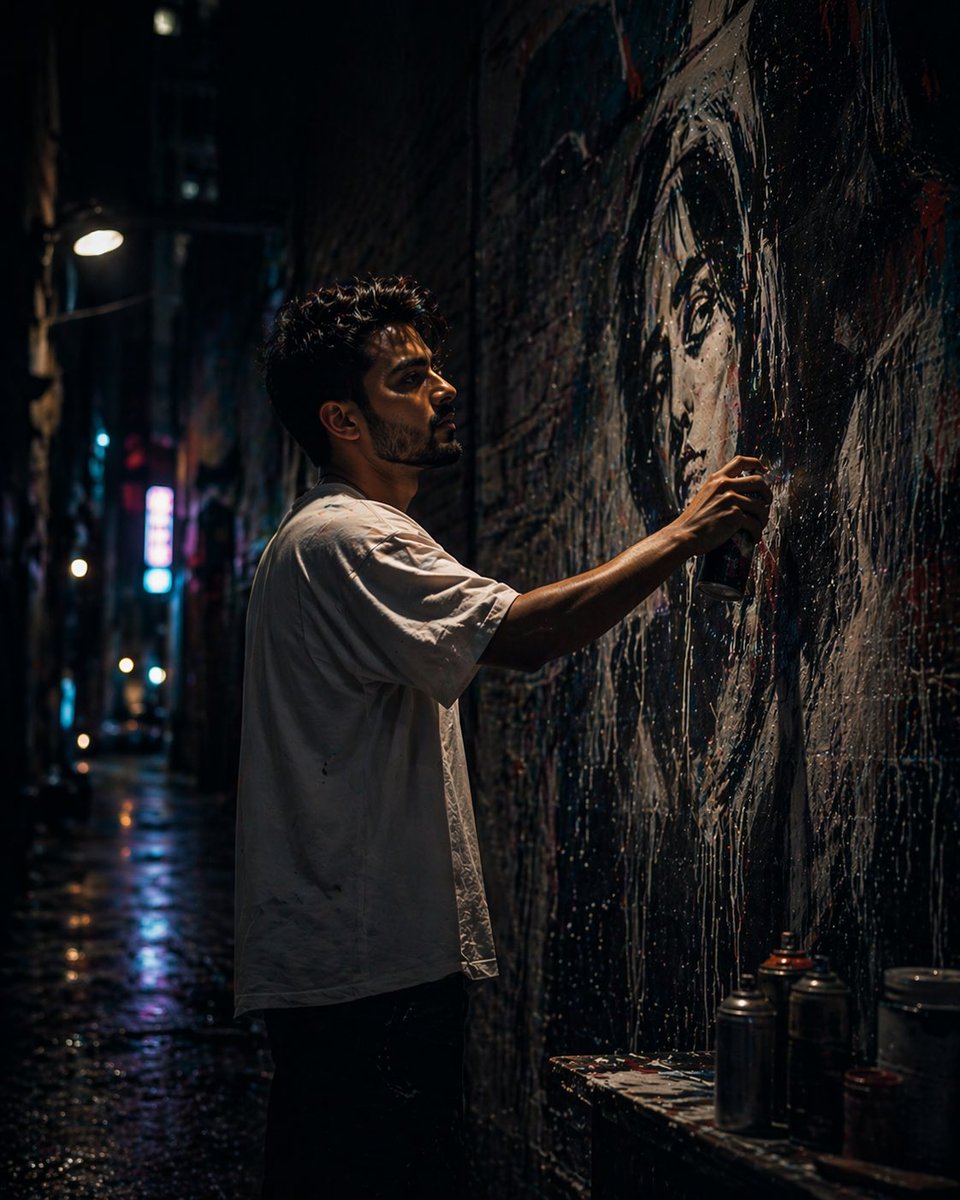 AI image generated from the “Urban Alley Mural Artist” prompt