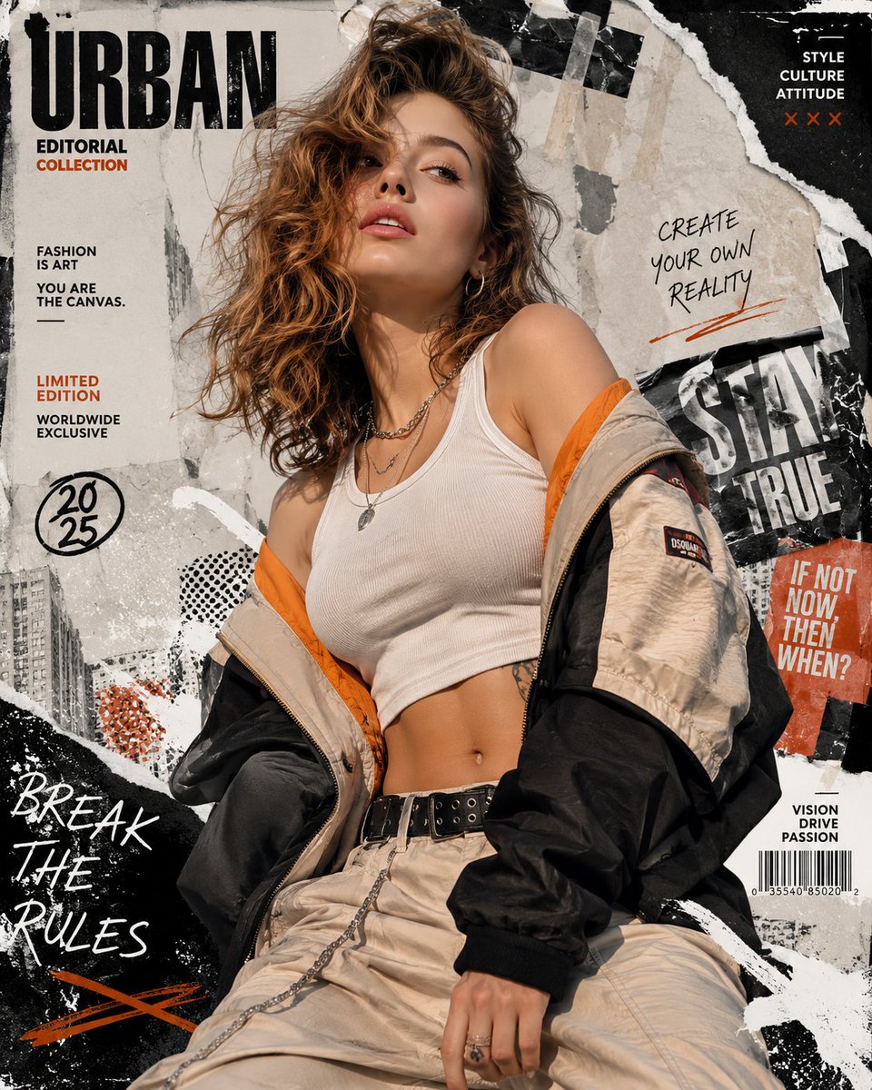 AI image generated from the “Urban Fashion Editorial Collage Poster” prompt