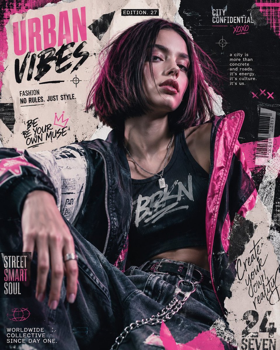 AI image generated from the “Urban Fashion Editorial Collage Poster” prompt