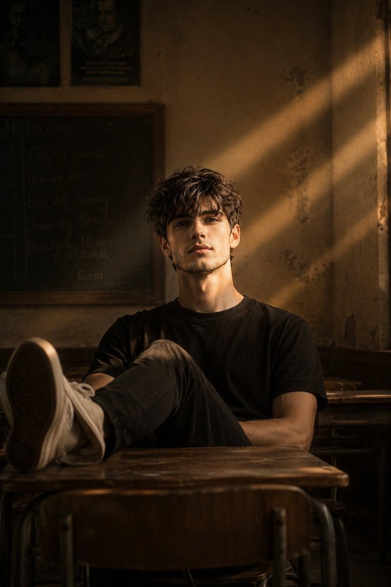 AI image generated from the “Vintage Classroom Golden-Light Portrait” prompt