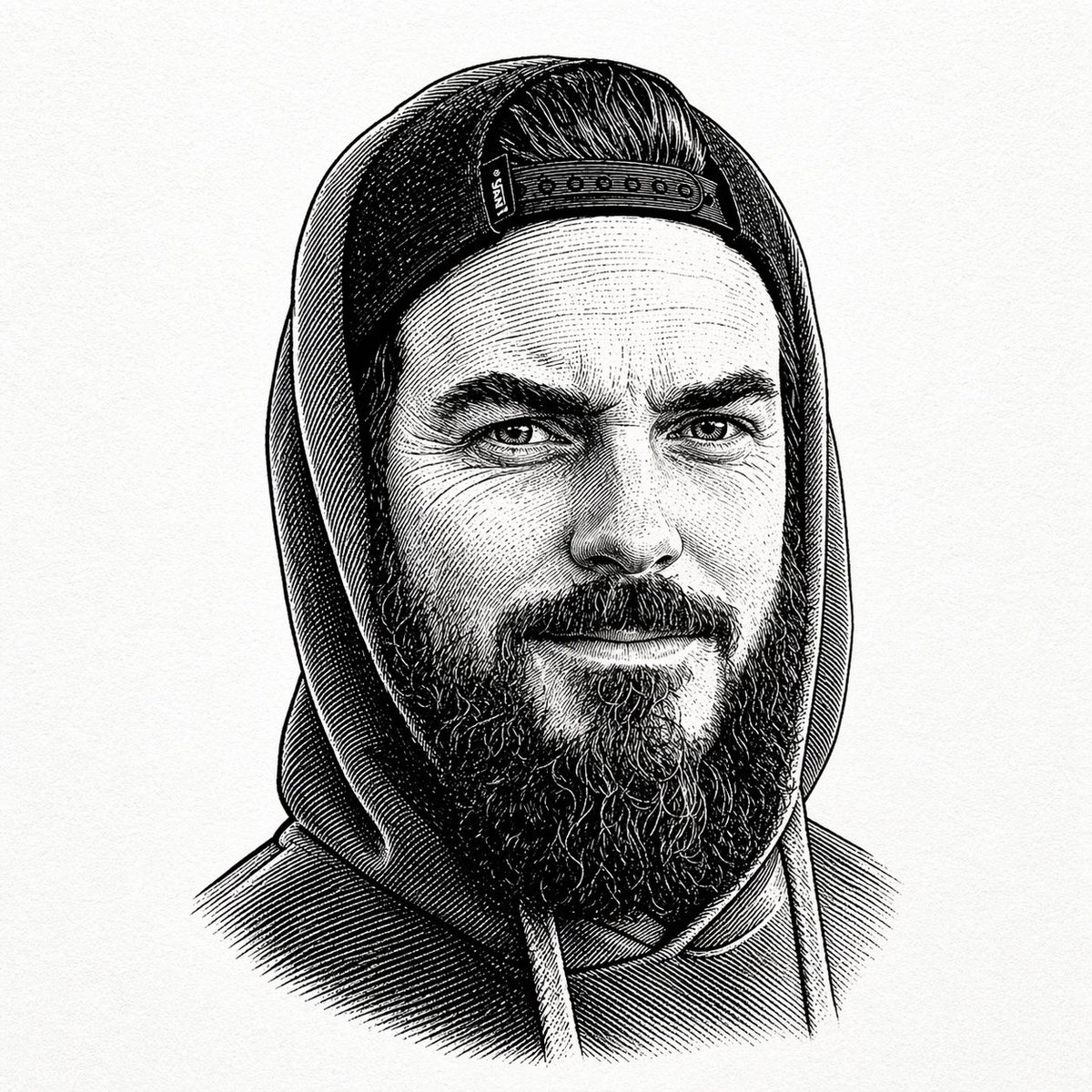 AI image generated from the “Vintage Engraved Hoodie Portrait” prompt