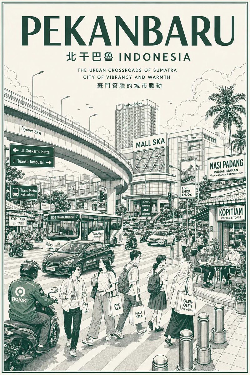 AI image generated from the “Vintage Monochrome City Travel Poster” prompt