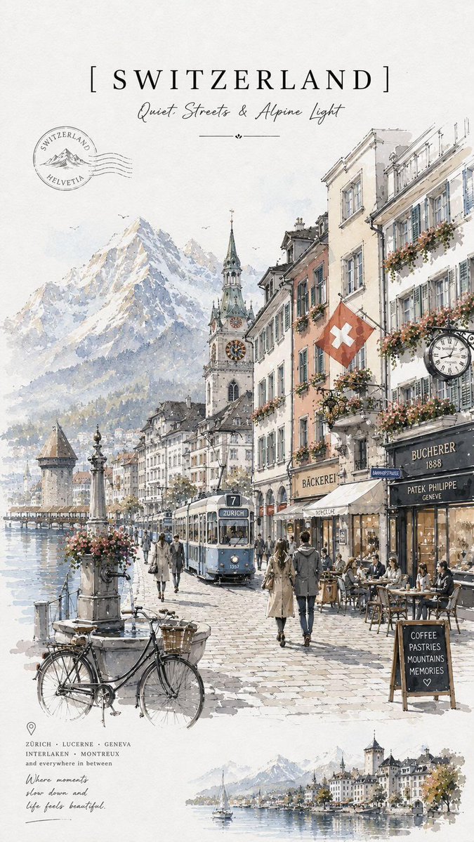 AI image generated from the “Vintage Watercolor Travel Poster” prompt