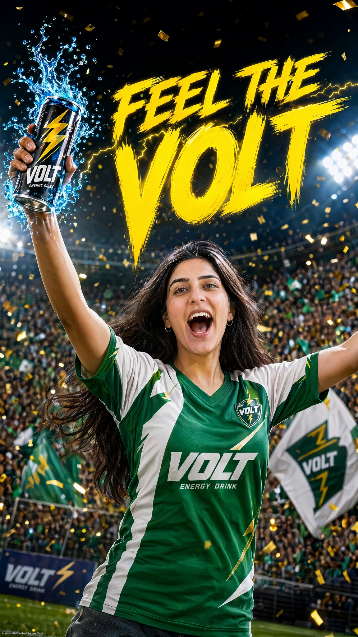 AI image generated from the “VOLT Goal Celebration Ad” prompt