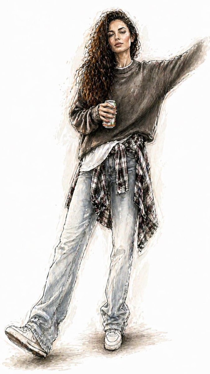 AI image generated from the “Watercolor Fashion Sketch” prompt
