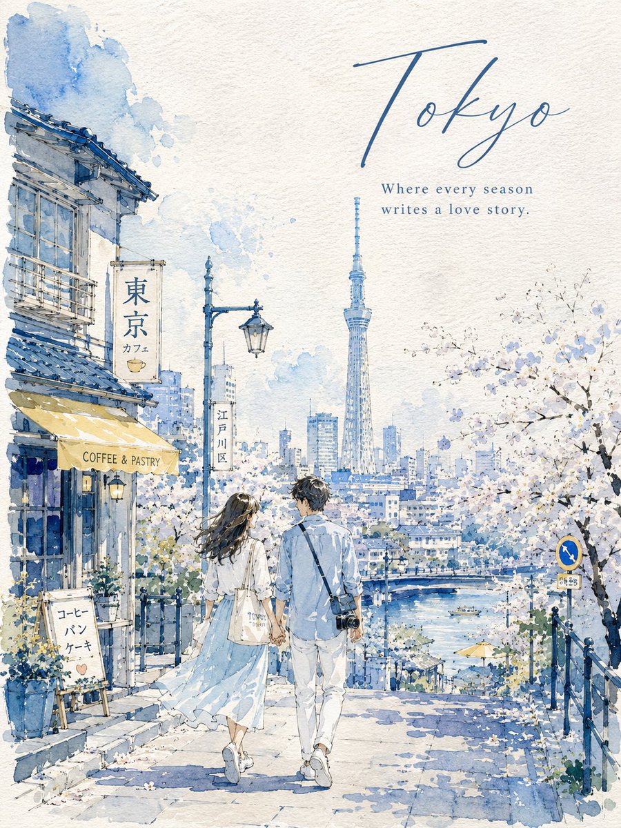 AI image generated from the “Watercolor Summer City Romance” prompt