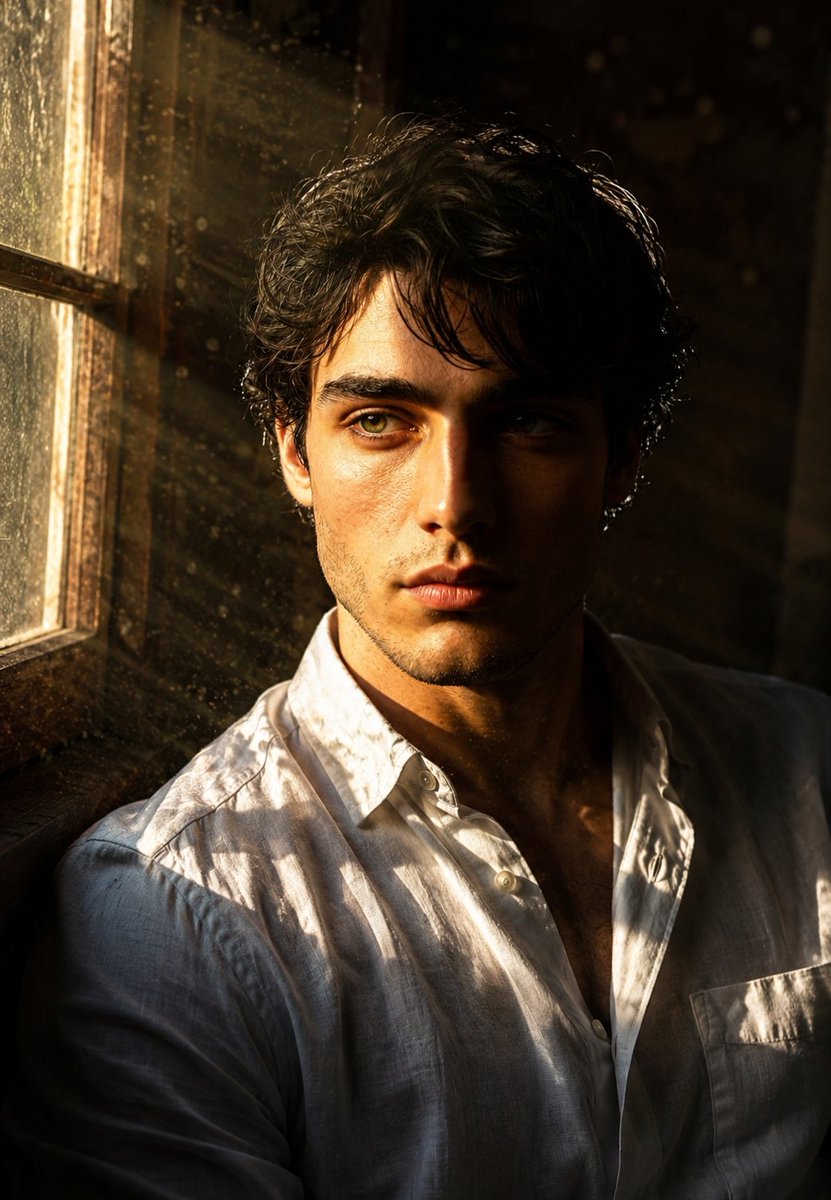 AI image generated from the “Window-Light Cinematic Portrait” prompt