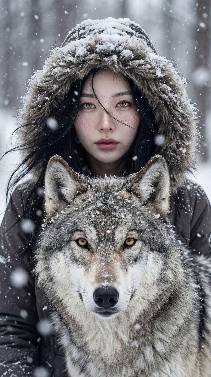 AI image generated from the “Winter Wolf Cinematic Portrait” prompt