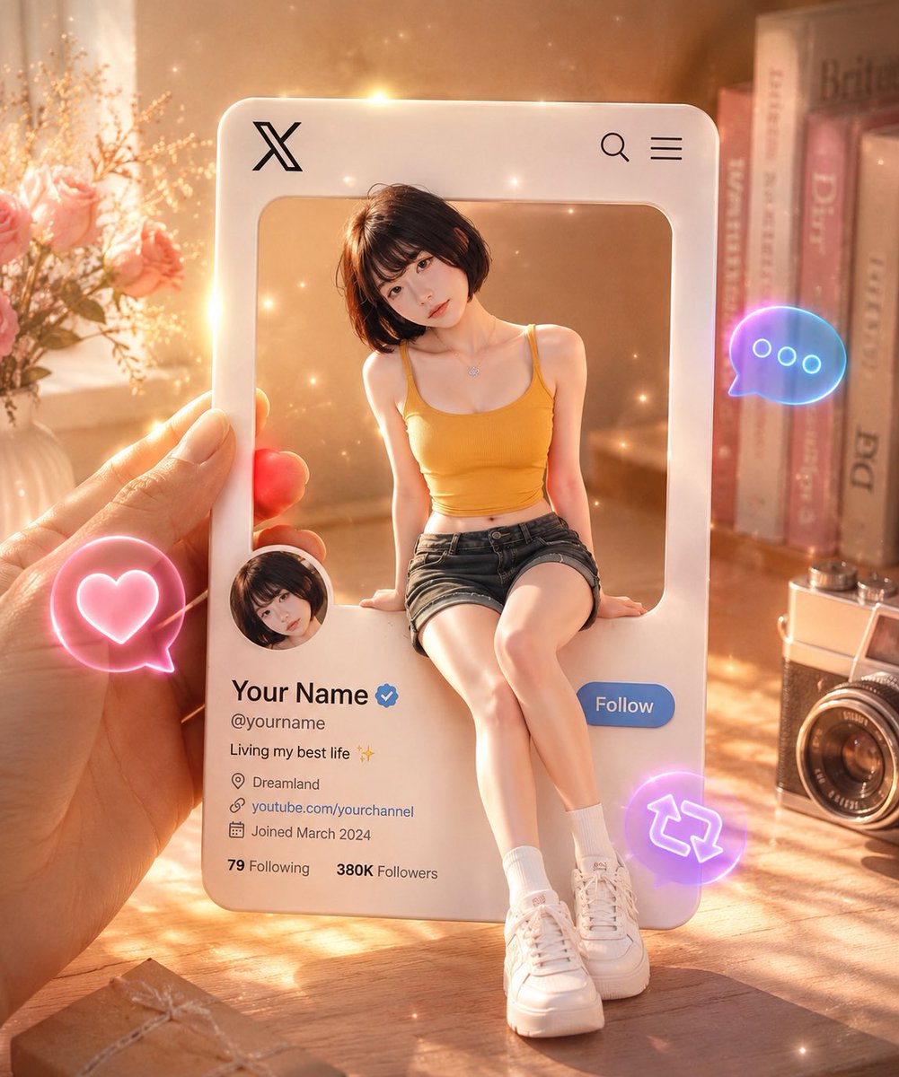 AI image generated from the “X Profile Card Cutout Girl” prompt