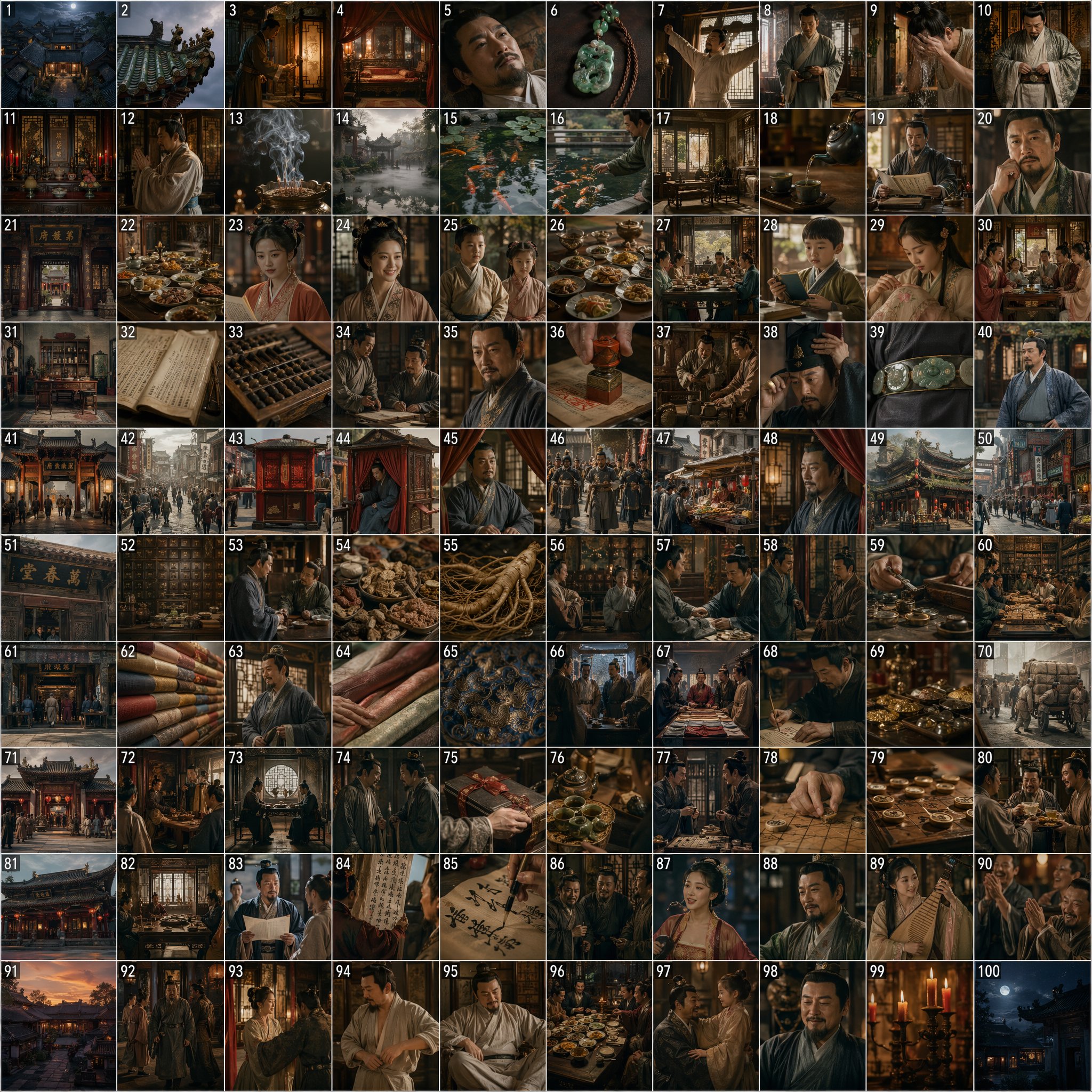 AI image generated from the “Ximen Qing 100-Panel Storyboard” prompt