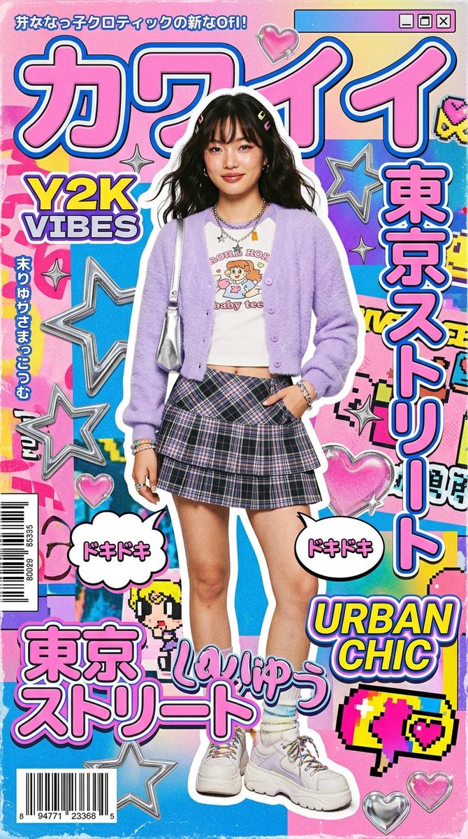 AI image generated from the “Y2K Kawaii Editorial Poster” prompt