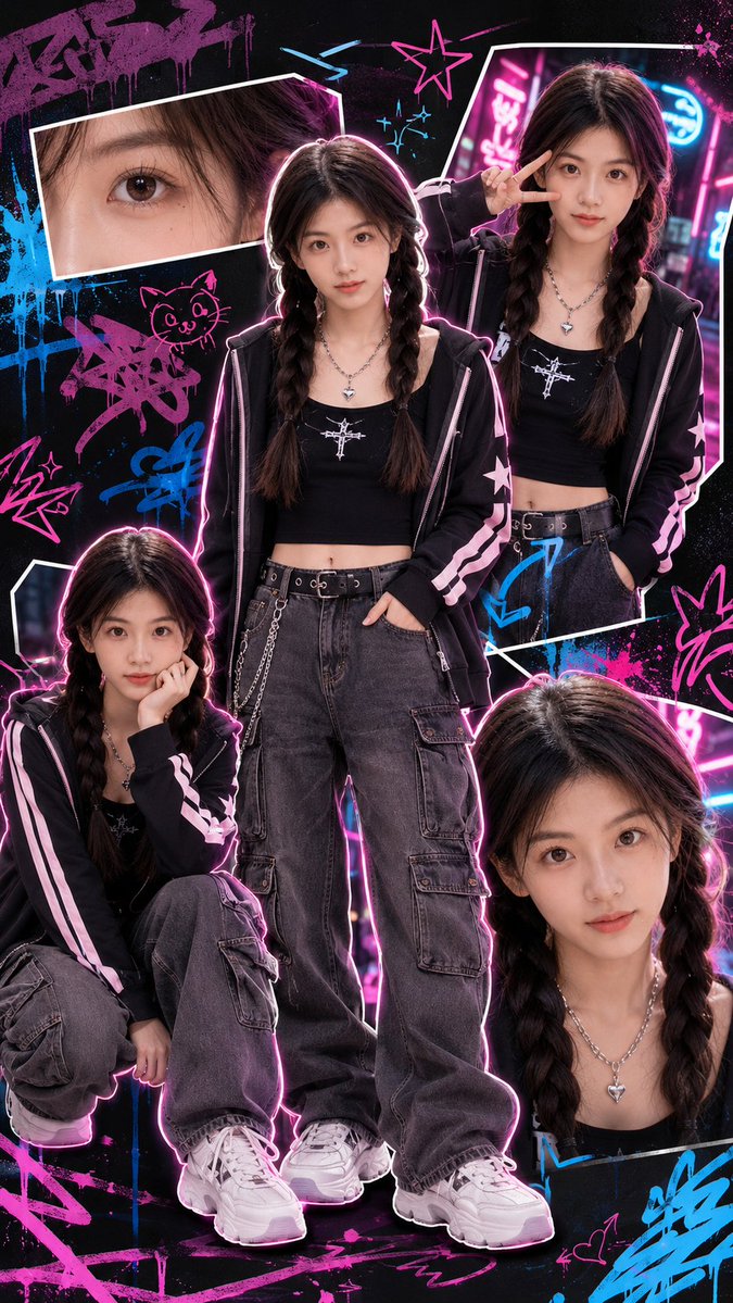 AI image generated from the “Y2K Streetwear Sticker Poster” prompt